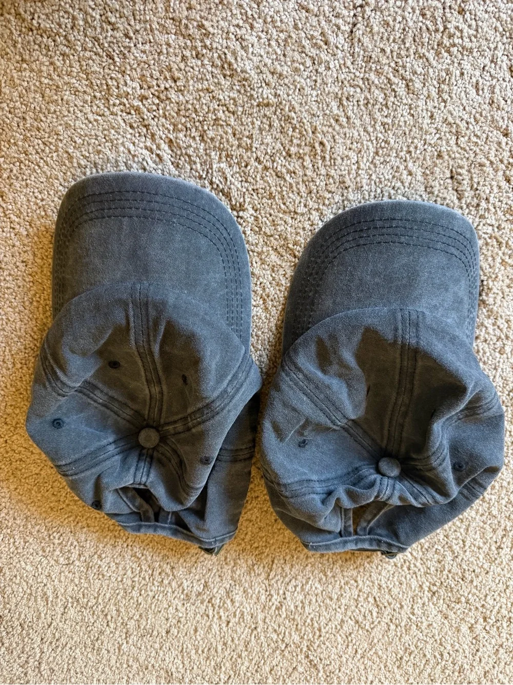 Washed Black Cotton Baseball Caps - 2-Pack